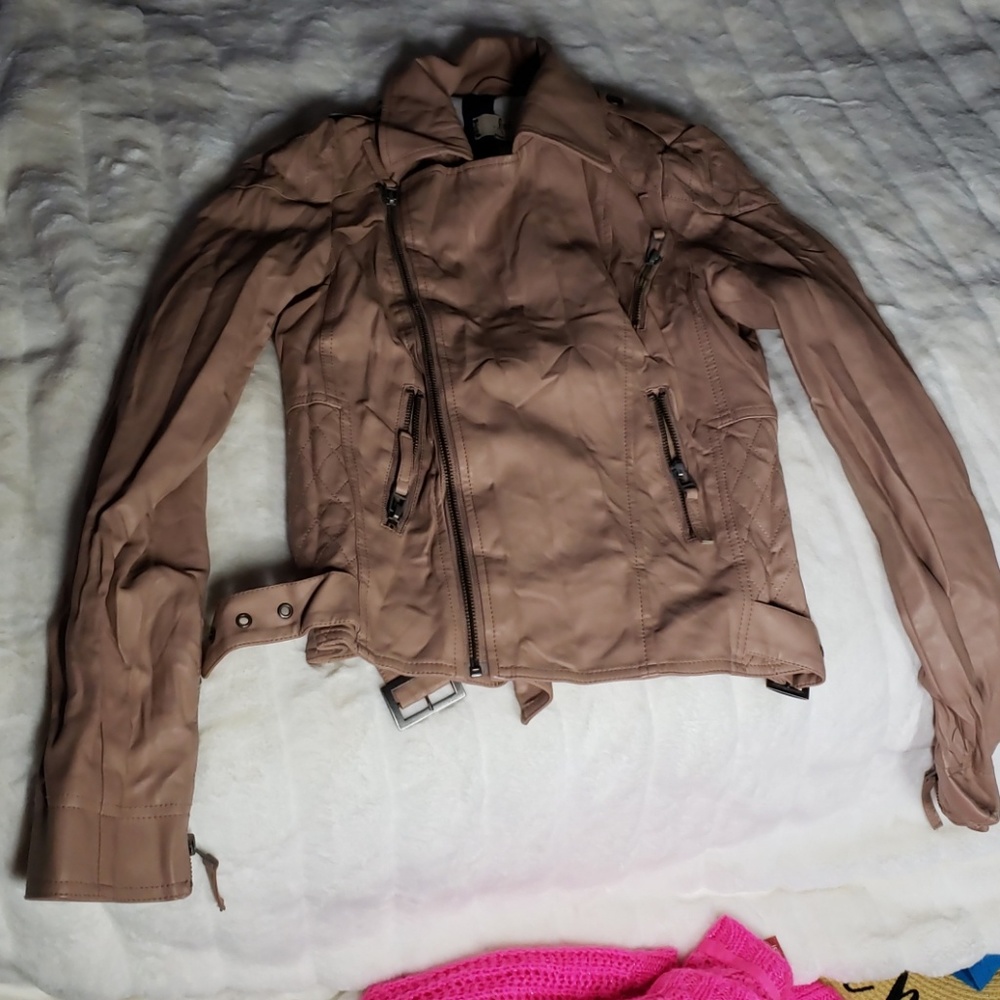 Tan moto jacket